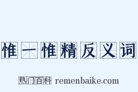 惟一惟精反义词是什么意思的图片